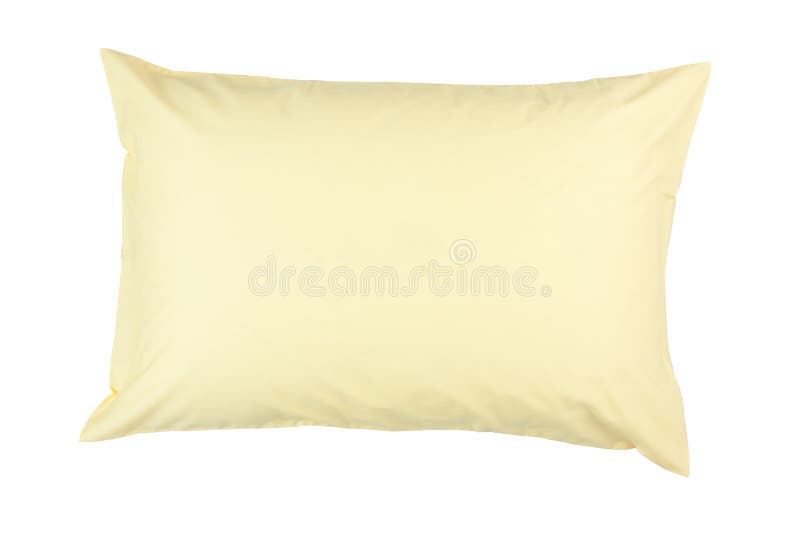 Yellow Pillow Isolated On White Backround Stock Image Image of