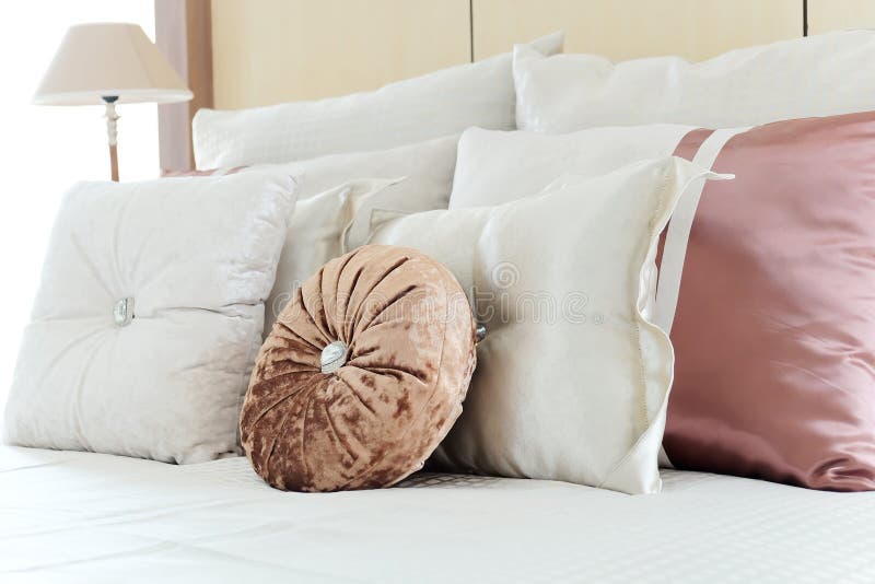 Pillows on an Antique Luxury Bed Stock Photo Image of headboard