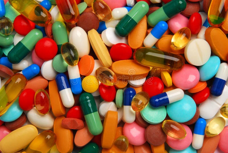 Da colorato pillole, compresse un capsule.