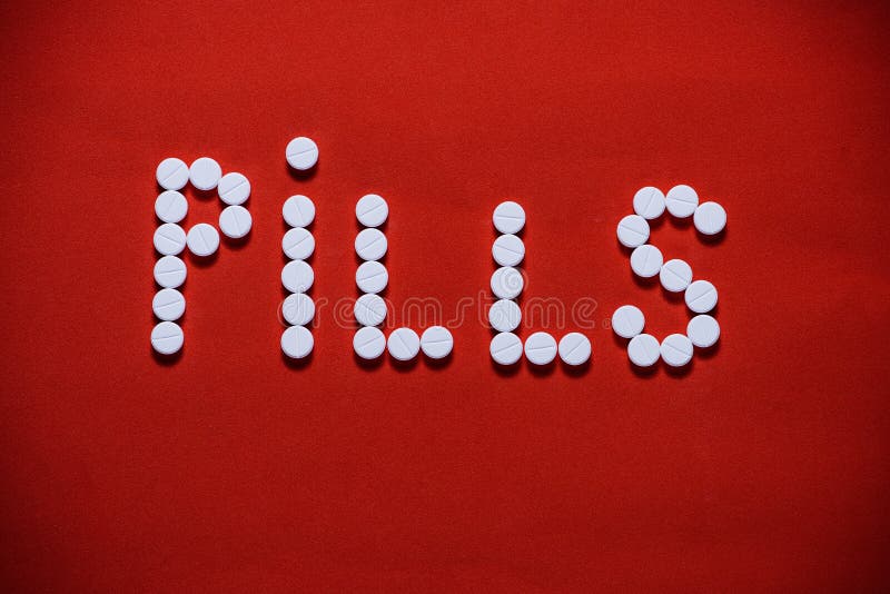 Pills Formed in the Word `PILLS` Stock Photo Image of drug