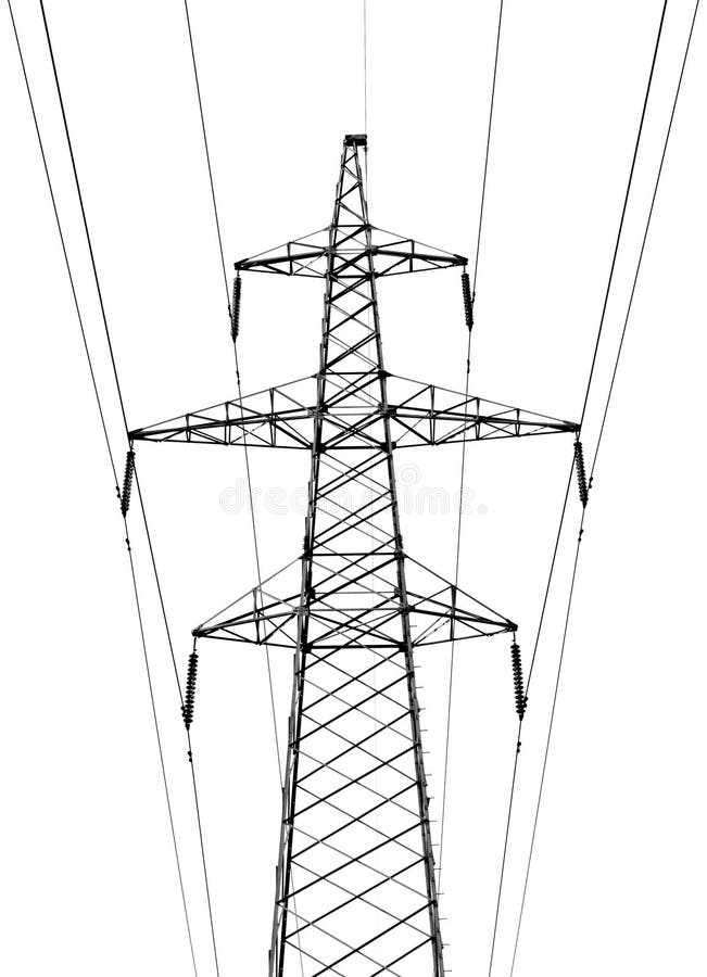 Electricity pylon on white background. Electricity pylon on white background