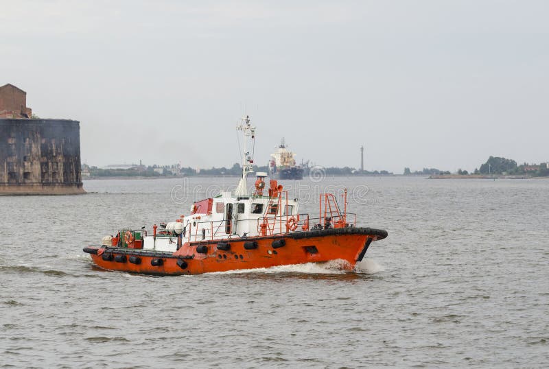 Pilot boat races in the Baltic Sea royalty free stock photo