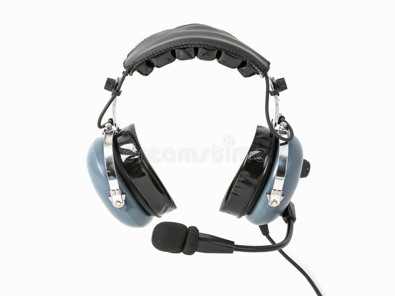 Pilot Headphones, Aviation Headphones for Pilots Stock Photo Image of