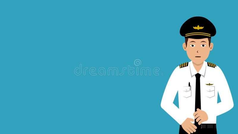 Pilot Presentation Animation Blue Background Video vector illustration