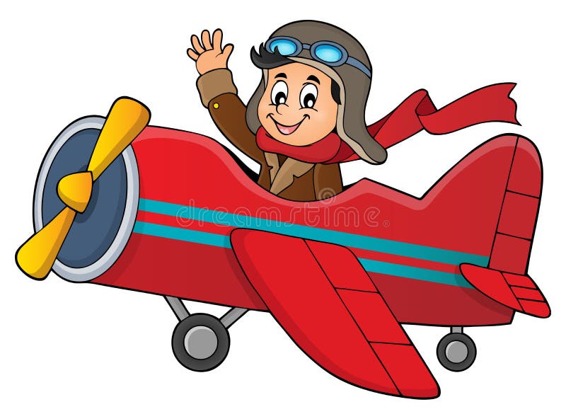 Pilot In Retro Airplane Theme Image 1 Stock Vector Illustration Of Aircraft Isolated 7454