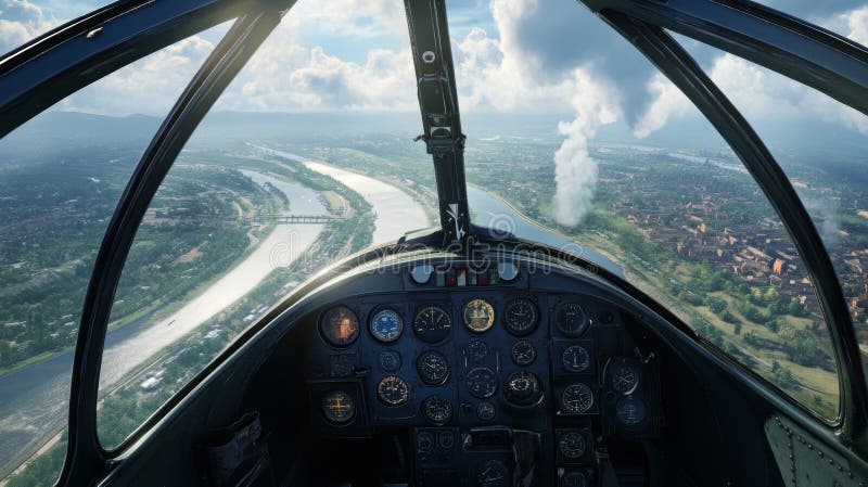 A pilot s perspective captivating views from the cockpit during an inspiring flight experience stock photography