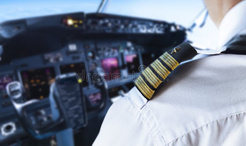 Spalline Per Uniforme Da Pilota Professionale - 1 Paio Con Strisce Dorate Su Tessuto Nero