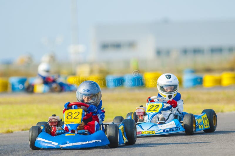 Pilots competing in National Karting Championship stock photo Pilots competing in National Karting Championship stock photo