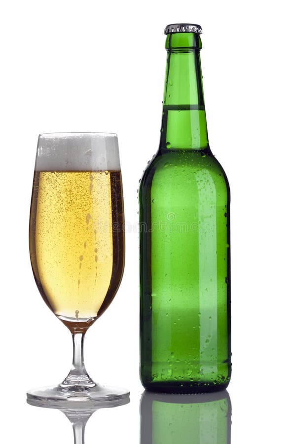 Pilsener Beer in Glass and Bottle Stock Image Image of beverage