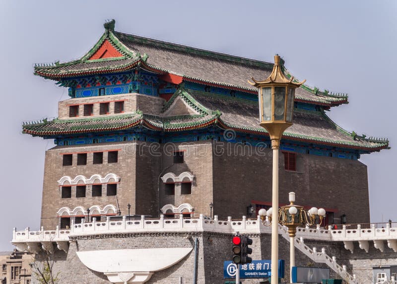 Piltorn på den Tienanmen fyrkanten, Peking Kina arkivfoto