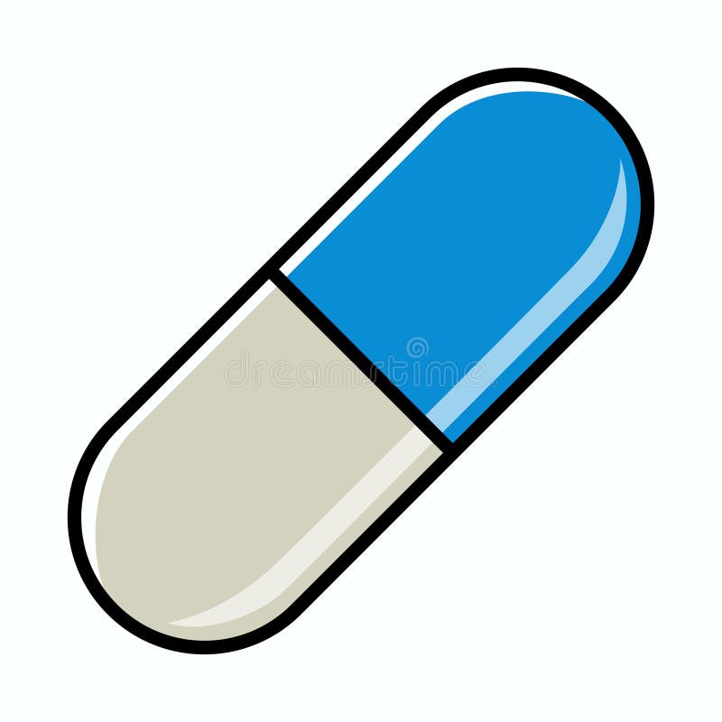 Pilule de capsule isolée sur blanc
