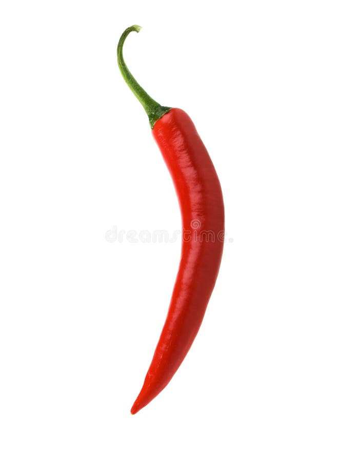Pimenta de pimentão vermelho isolada fotos de stock Pimenta de pimentão vermelho isolada fotos de stock