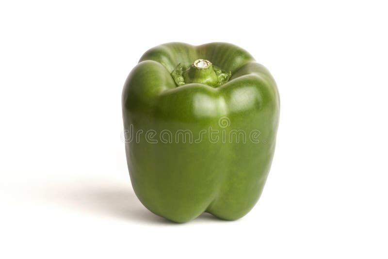 Pimento verde em fundo branco imagens de stock