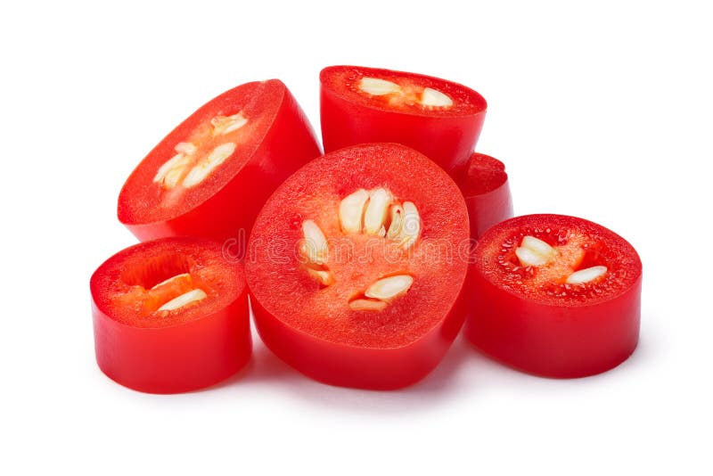 Pimento Serrano picado, caminhos foto de stock royalty free