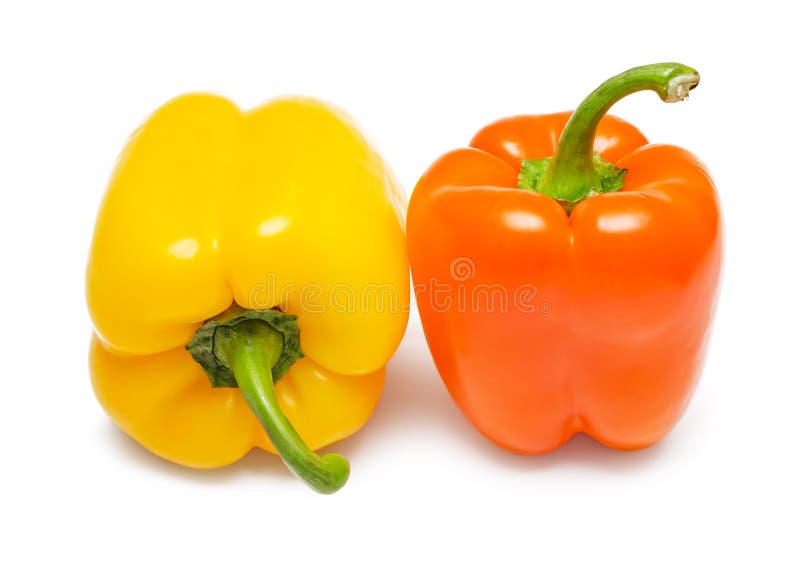 Pimentos amarelos e laranja foto de stock royalty free