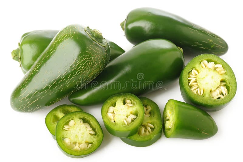 Pimentos jalapeño verdes foto de stock