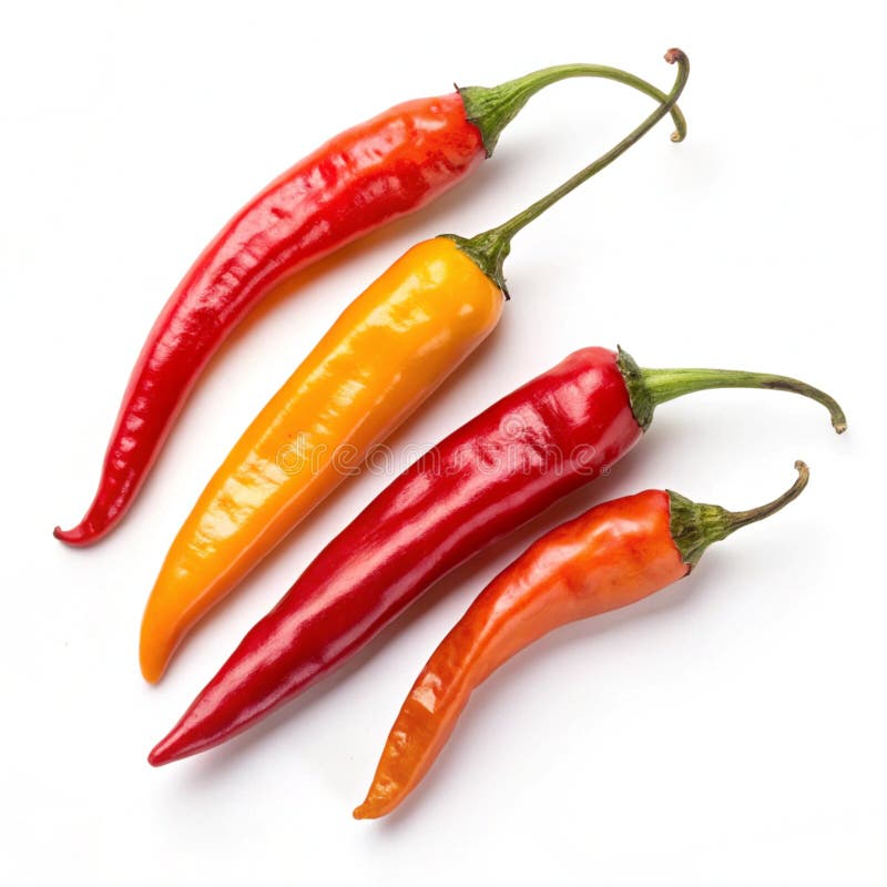 Pimientos de ají feroz aislados en un fondo blanco stock de ilustración