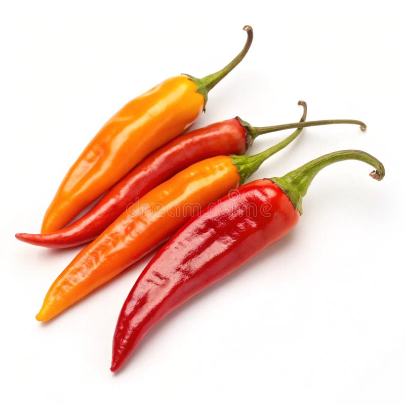 Pimientos de ají feroz aislados en un fondo blanco stock de ilustración
