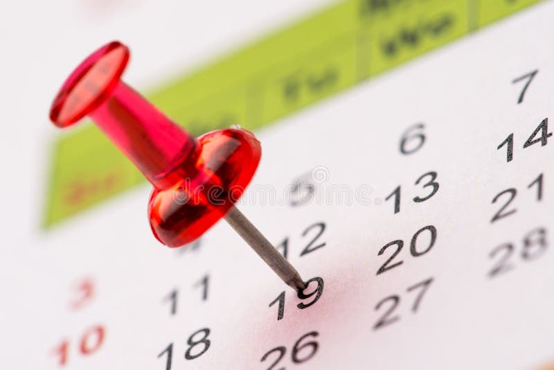 Transparente sobre el calendario.