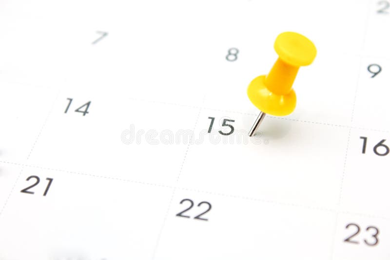 Pin on calendar stock image Pin on calendar stock image