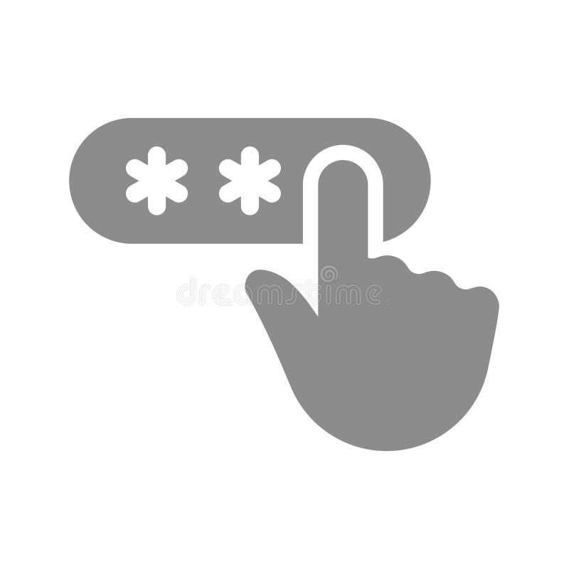Pin code entering with hand and masked characters stock illustration