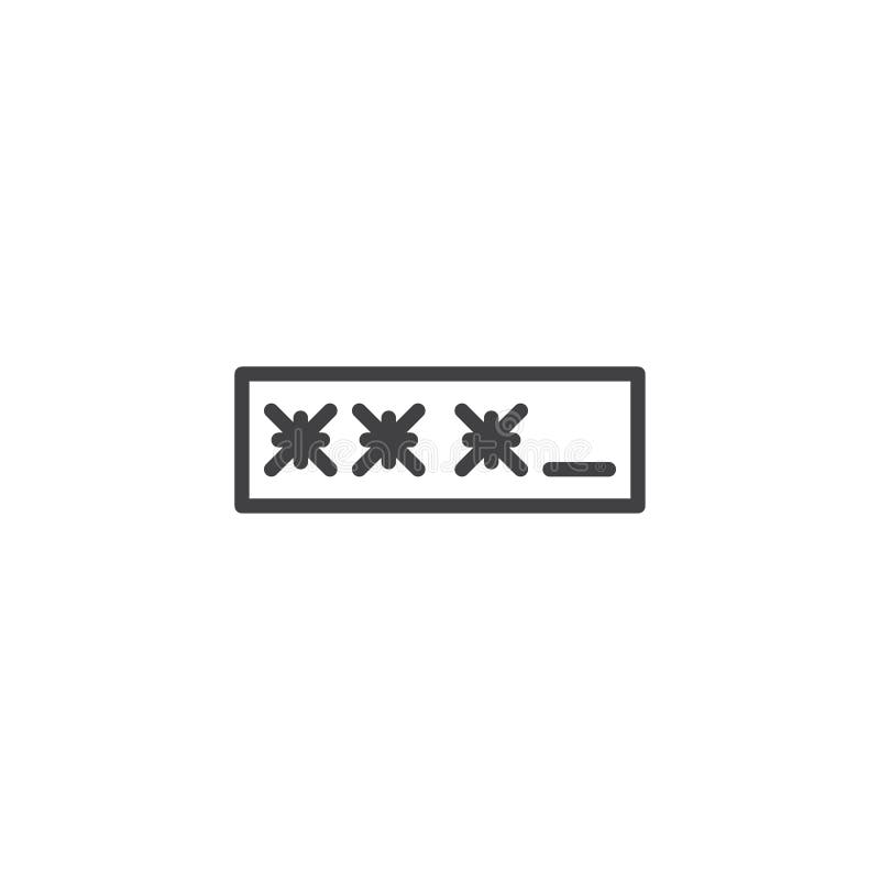 Pin code entering line icon. linear style sign for mobile concept and web design. Password code outline vector icon. Cyber security code symbol, logo illustration. Pixel perfect vector graphics