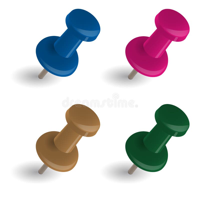 Pin Collection 4 cores ilustração do vetor Pin Collection 4 cores ilustração do vetor
