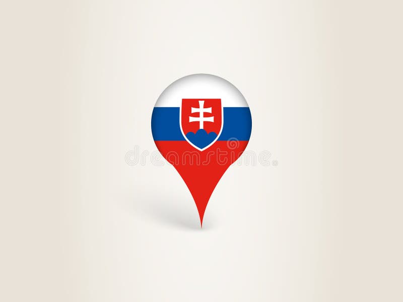 Pin Icon with Slovakia National Flag stock illustration