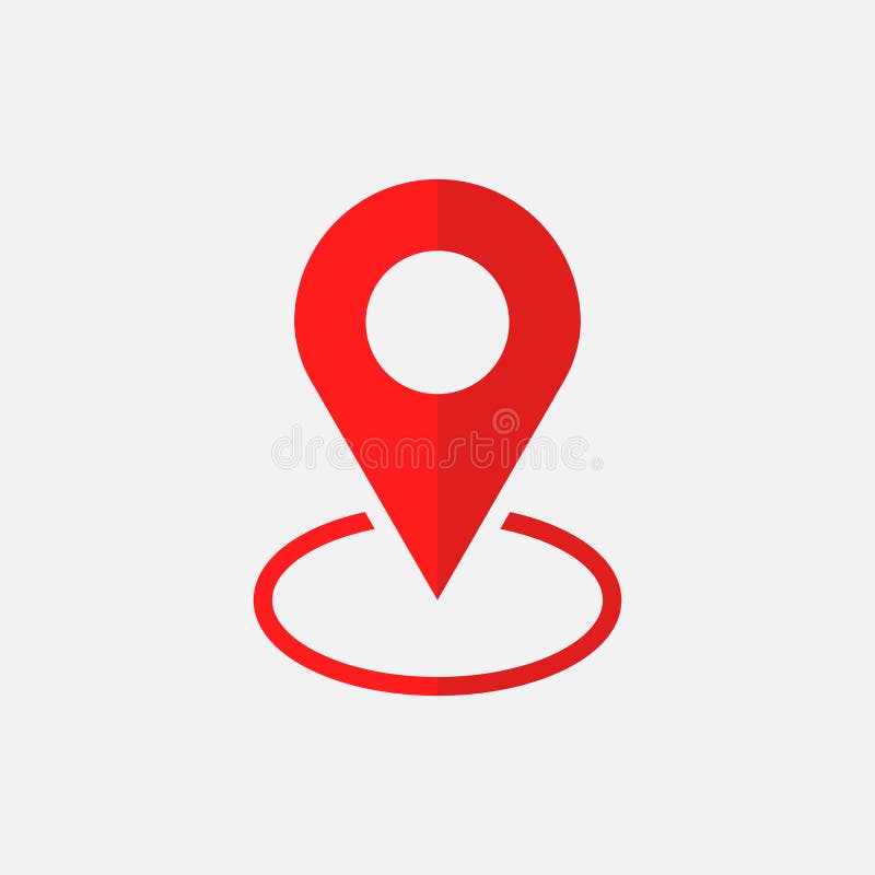 Pin Icon Vector. Location Sign in Flat Style Isolated on White B Stock