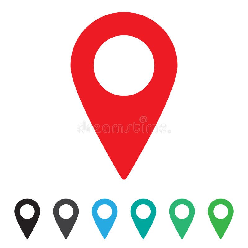 Pin icon vector. Location sign Isolated on white background. Navigation map, gps, direction, place royalty free illustration