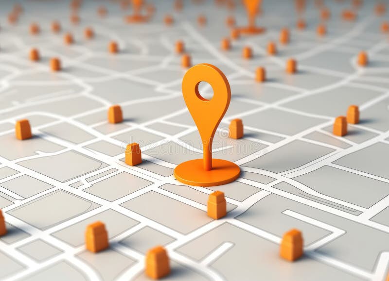 Pin Location Icon for Navigation or Map, Generative Ai Stock Image