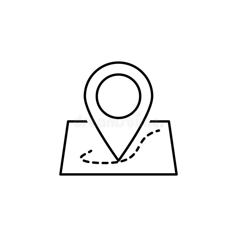 pin on the map icon. Element of simple icon in material style for mobile concept and web apps. Thin line icon for website design a stock illustration pin on the map icon. Element of simple icon in material style for mobile concept and web apps. Thin line icon for website design a stock illustration