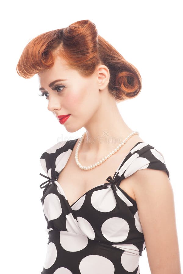 Pinup girl stock photo. Image of curly, girl, face, human 29555526