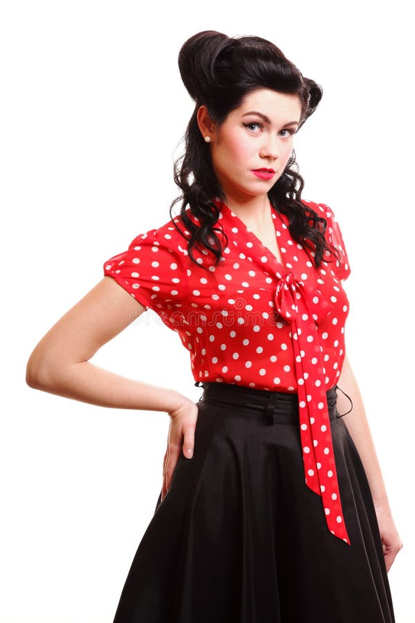 Pin-up Girl American Style Retro Woman Stock Photo - Image of american ...