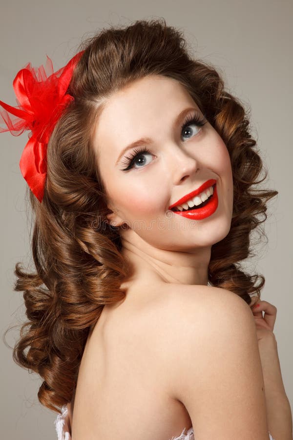 Pin-up girl stock image. Image of elegance, face, green - 30372911