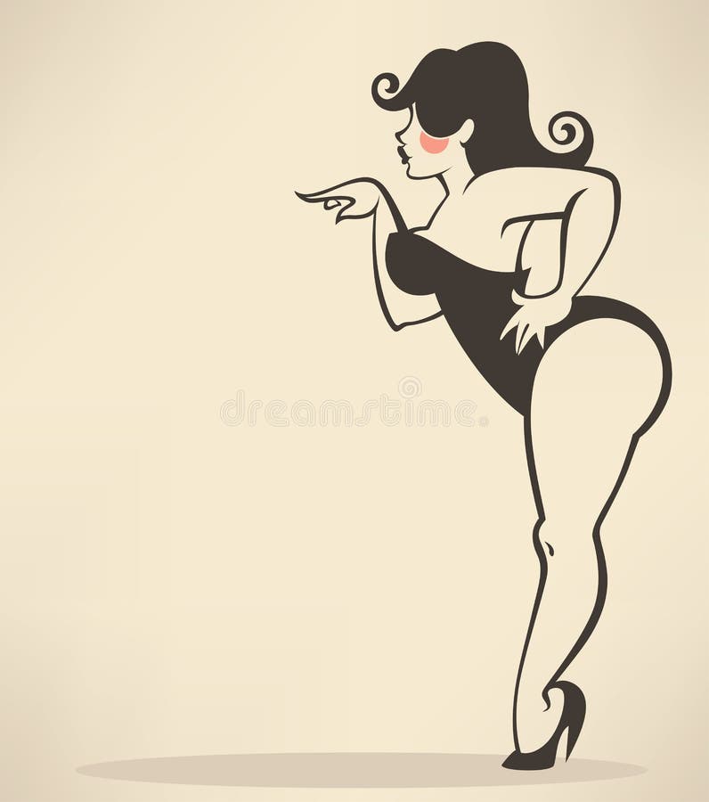 Pin-up plus de taille illustration de vecteur Pin-up plus de taille illustration de vecteur
