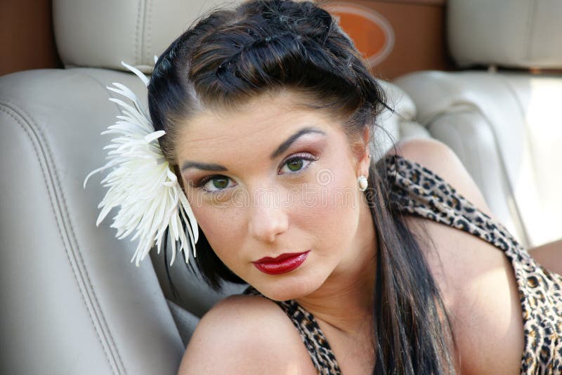 Pin-up sexy con retro trucco fotografia stock Pin-up sexy con retro trucco fotografia stock