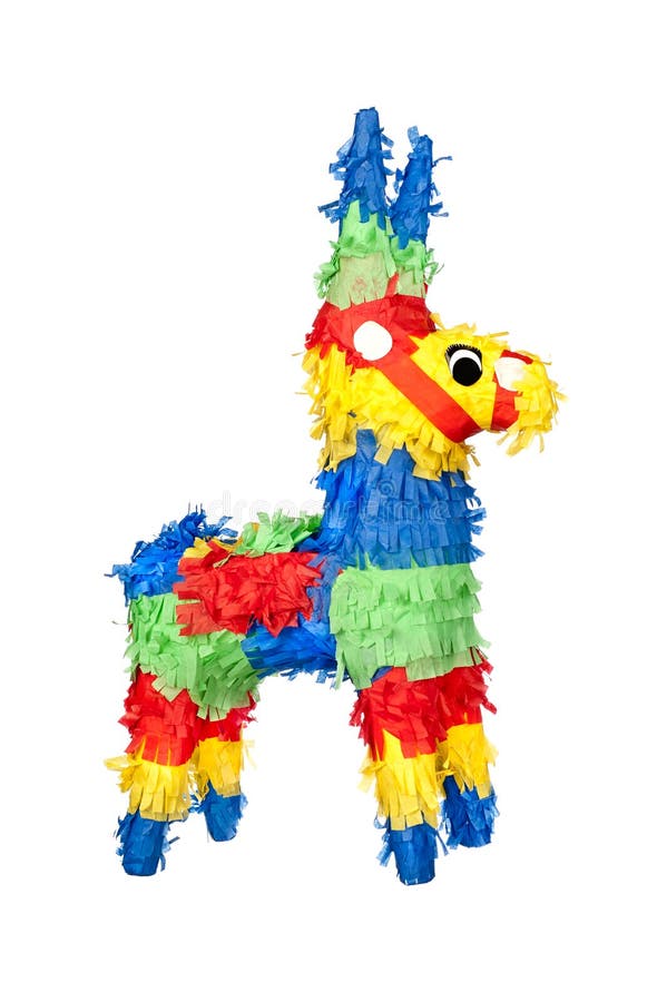 An unused, new party pinata for use at birthdays. Isolated on white for user conveninece.