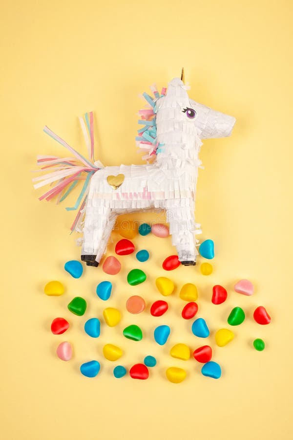 Pinata traditional Mexican paper party piece. Filled with candies for celebrating anniversaries and birthdays