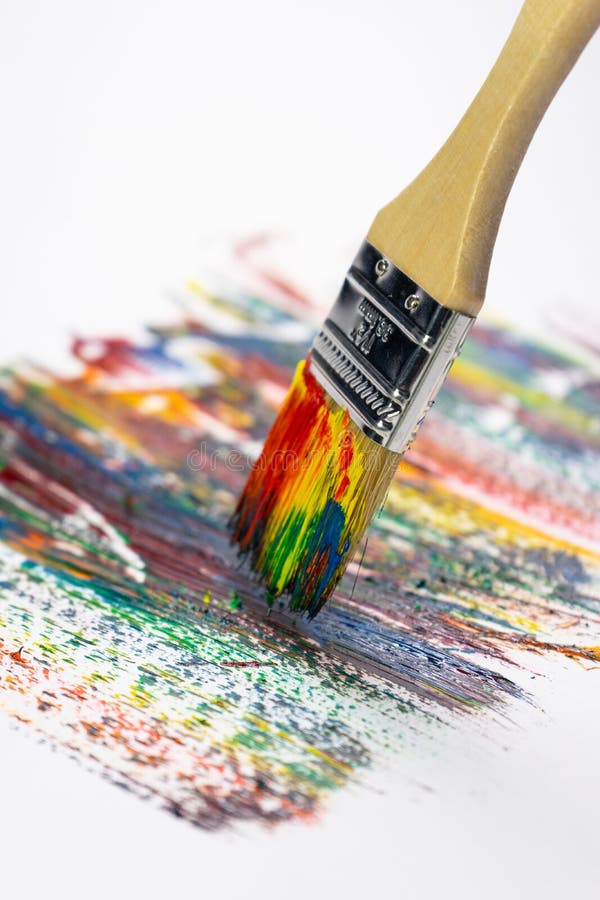 pincel de tinta com tinta a óleo, fundo foto de stock pincel de tinta com tinta a óleo, fundo foto de stock
