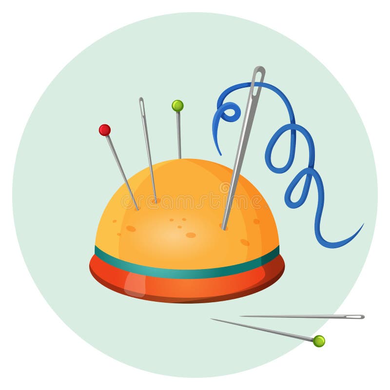 Pincushion With Pins And Needles Vector Icon Stock Vector