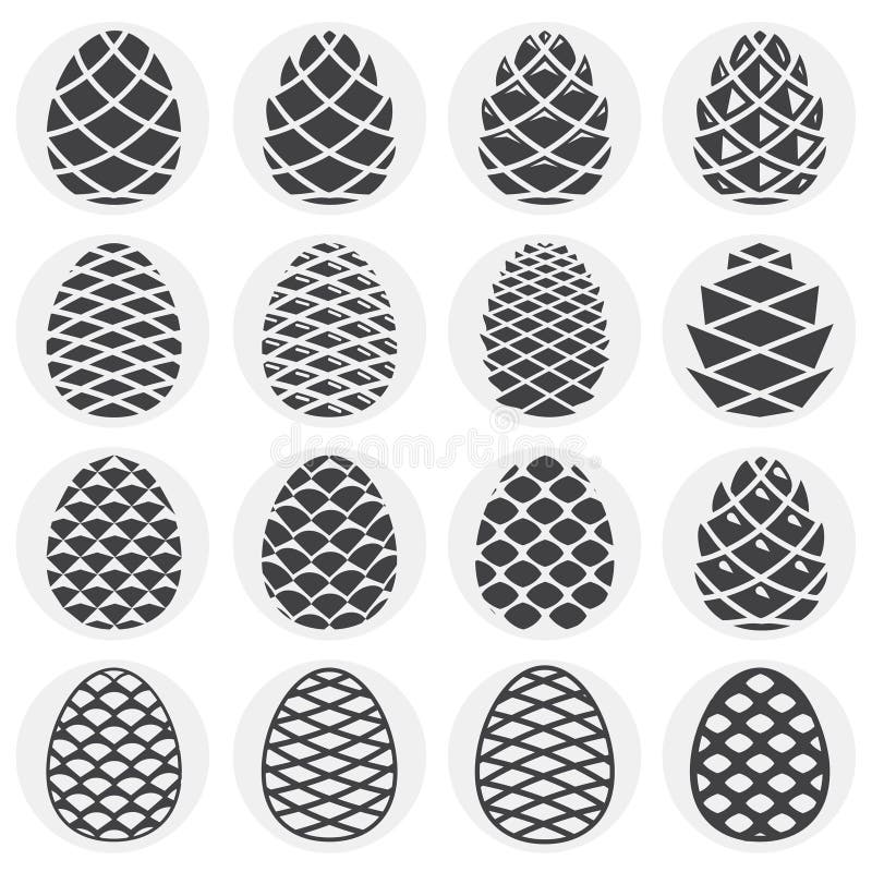 Pine cone icons set on background for graphic and web design. Simple illustration. Internet concept symbol for website royalty free illustration
