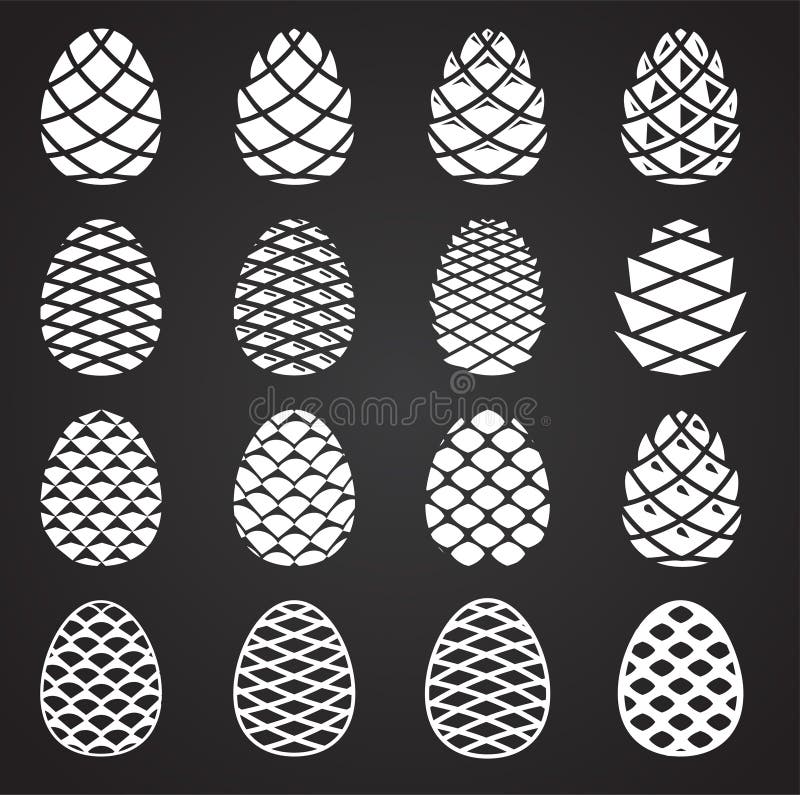Pine cone icons set on background for graphic and web design. Simple illustration. Internet concept symbol for website vector illustration