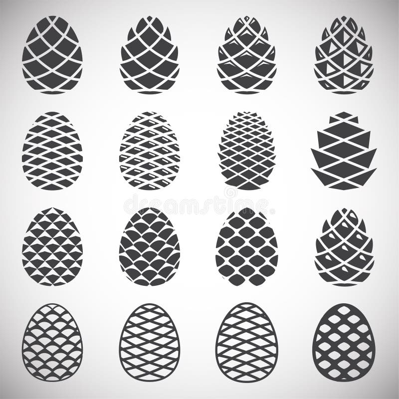 Pine cone icons set on background for graphic and web design. Simple illustration. Internet concept symbol for website stock illustration