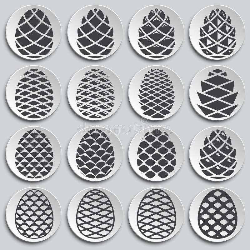 Pine cone icons set on background for graphic and web design. Simple illustration. Internet concept symbol for website vector illustration