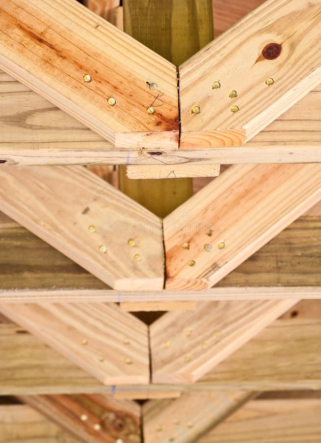 Pine Roof Trusses stock image. Image of nails, lumber 15171387