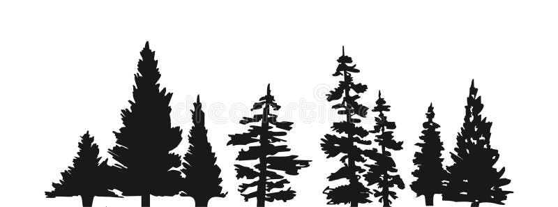Pine Tree Silhouette Stock Vector Illustration Of Forrest