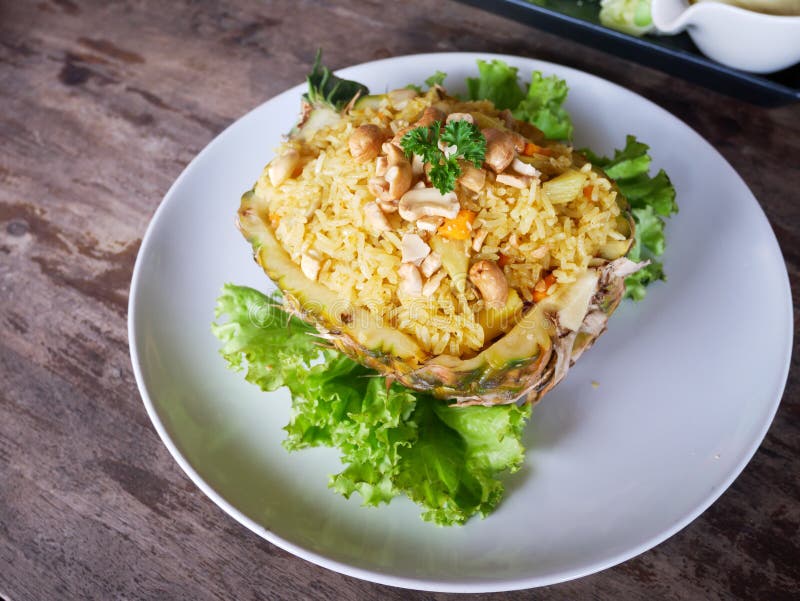 Pineapple baked rice stock image. Image of dish, sweet 108420705