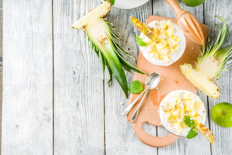 Pineapple Breakfast Parfait Stock Image Image of morning, snack