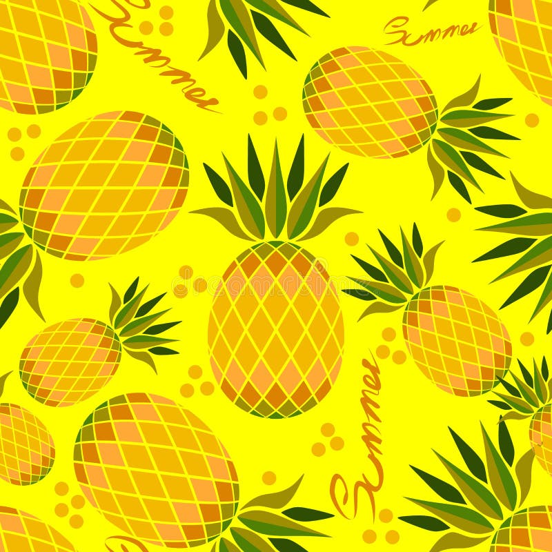 Pineapple graphic seamless random pattern vector illustration